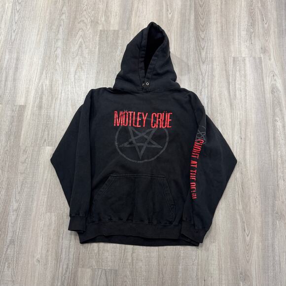 Vintage Other - Vintage Mötley Crüe Hoodie Men's Large Black Red Sweatshirt Heavy Metal Band y2k
